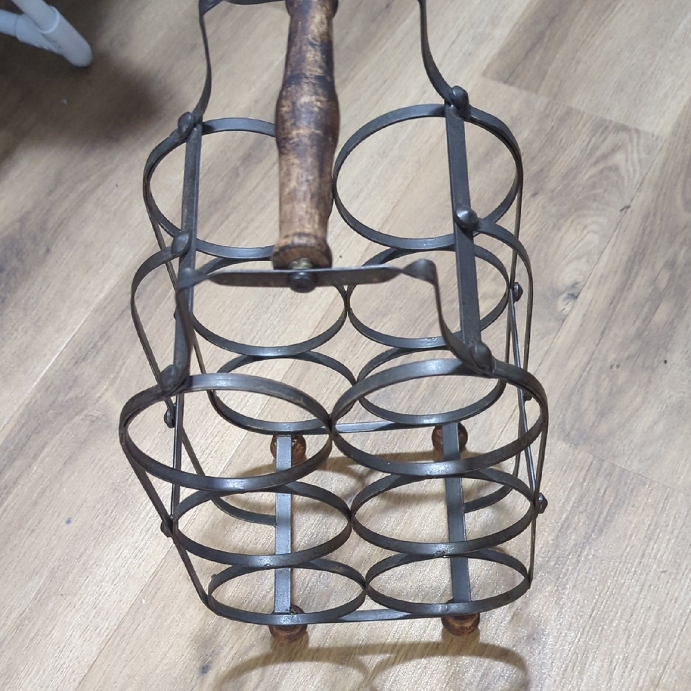 Rustic Metal Wine Rack - Picture 3 of 4
